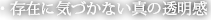 ・存在に気づかない真の透明感